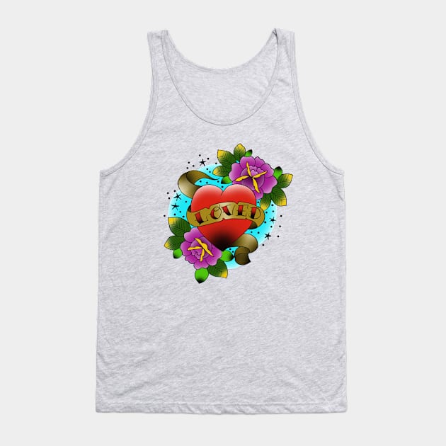 Loved, heart with banner and roses shirt Tank Top by APOCALYPTIK